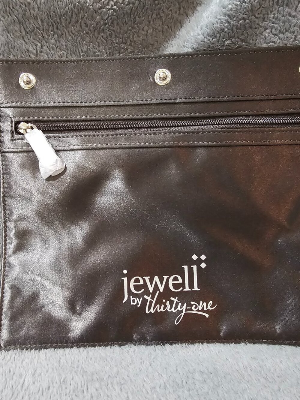 Thirty-One Jewell Zipper Pocket City Charcoal NWT